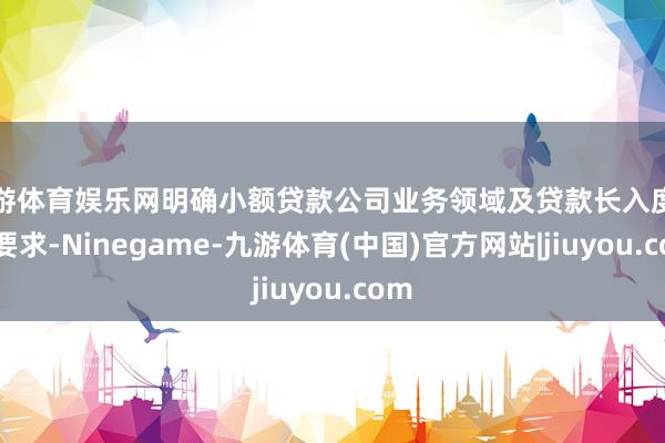 九游体育娱乐网明确小额贷款公司业务领域及贷款长入度比例要求-Ninegame-九游体育(中国)官方网站|jiuyou.com