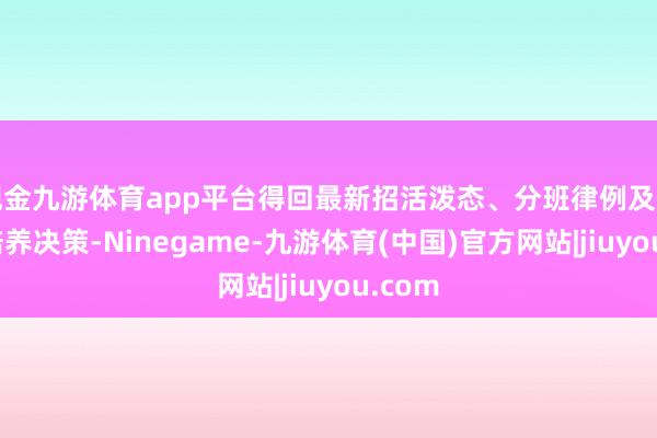 现金九游体育app平台得回最新招活泼态、分班律例及特永生培养决策-Ninegame-九游体育(中国)官方网站|jiuyou.com