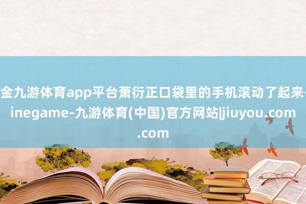 现金九游体育app平台萧衍正口袋里的手机滚动了起来-Ninegame-九游体育(中国)官方网站|jiuyou.com