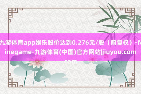 九游体育app娱乐股价达到0.276元/股（前复权）-Ninegame-九游体育(中国)官方网站|jiuyou.com