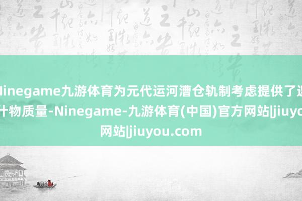 Ninegame九游体育为元代运河漕仓轨制考虑提供了遑急考古什物质量-Ninegame-九游体育(中国)官方网站|jiuyou.com