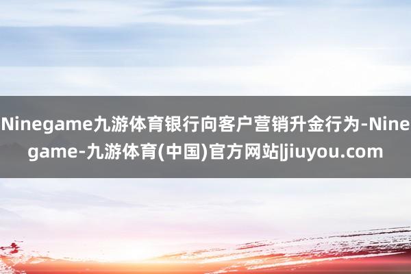 Ninegame九游体育银行向客户营销升金行为-Ninegame-九游体育(中国)官方网站|jiuyou.com