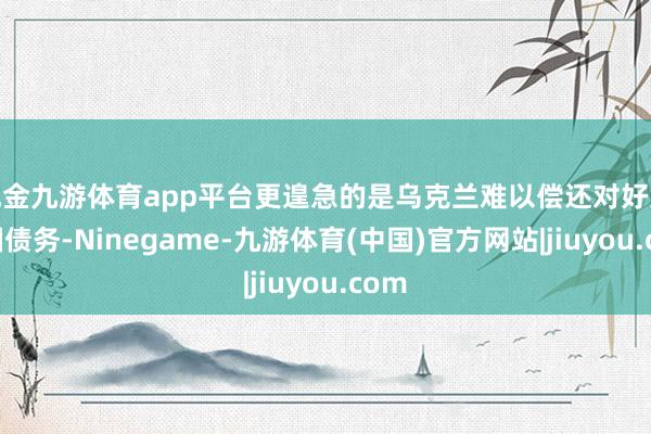 现金九游体育app平台更遑急的是乌克兰难以偿还对好意思国债务-Ninegame-九游体育(中国)官方网站|jiuyou.com
