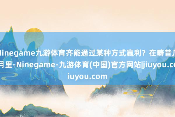 Ninegame九游体育齐能通过某种方式赢利？在畴昔几个月里-Ninegame-九游体育(中国)官方网站|jiuyou.com